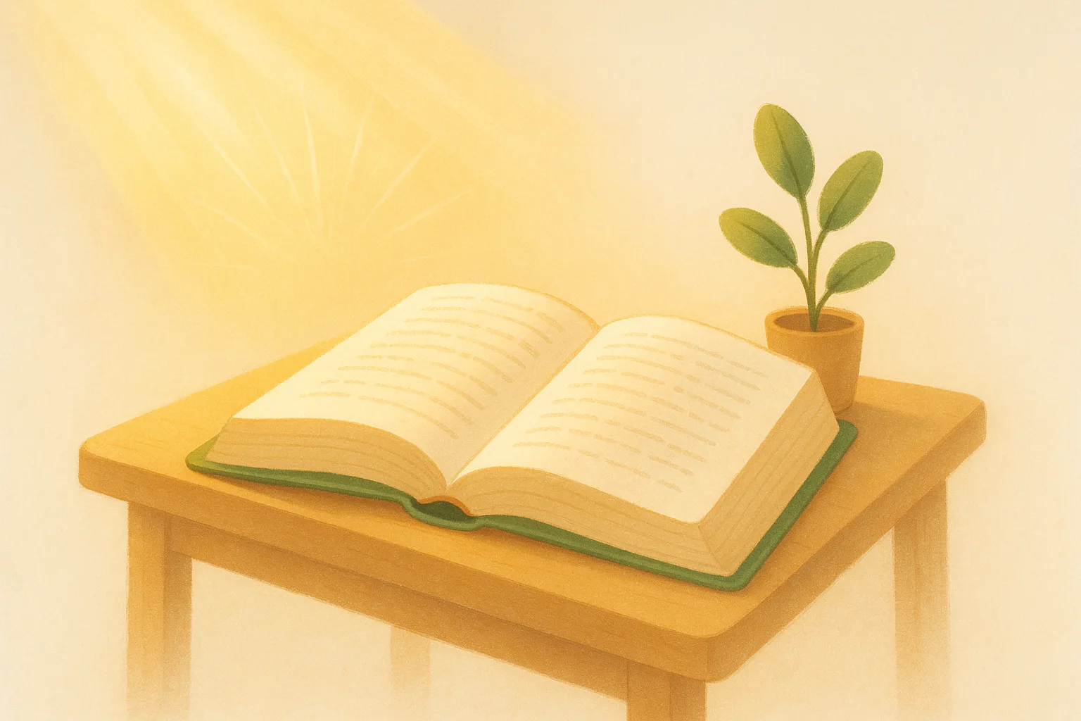 Open Bible in warm light